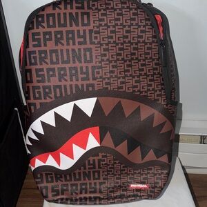 Sprayground Brown and Red Graphic Backpack